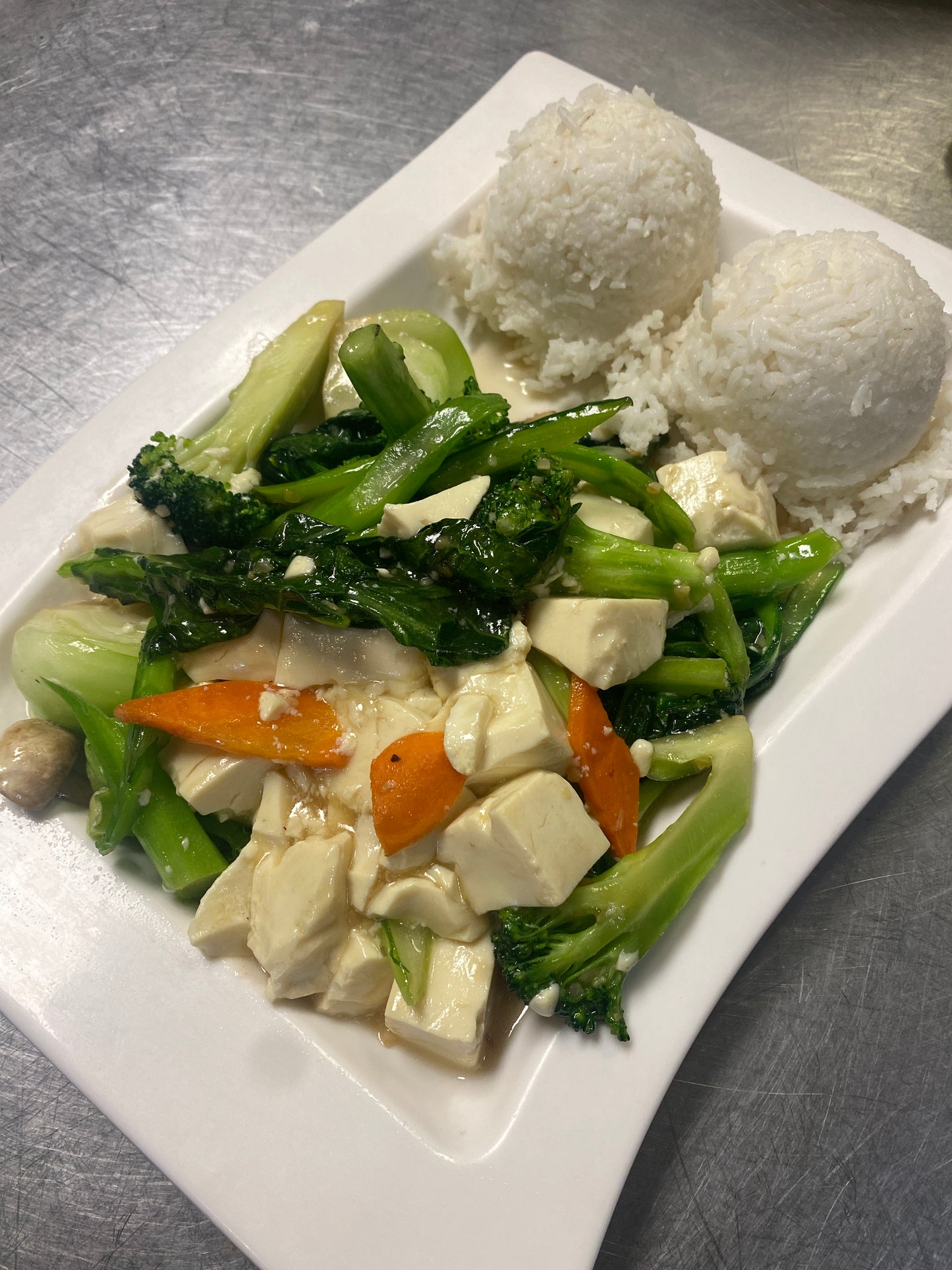 豆腐雜菜 Tofu & Mixed Vegetable Rice Plate