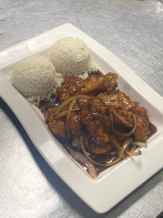 韓式豬扒飯 Korean Style Pork Chop Rice Plate